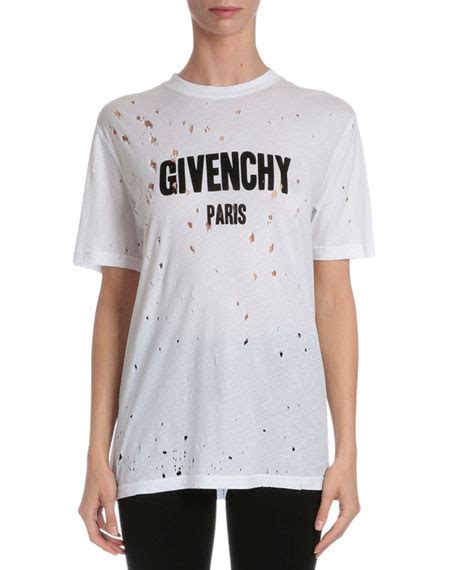 givenchy t shirt stars white|givenchy distressed t shirt.